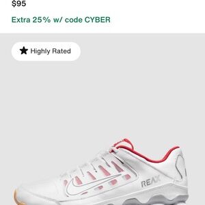 Nike White and Red Athletic Shoes